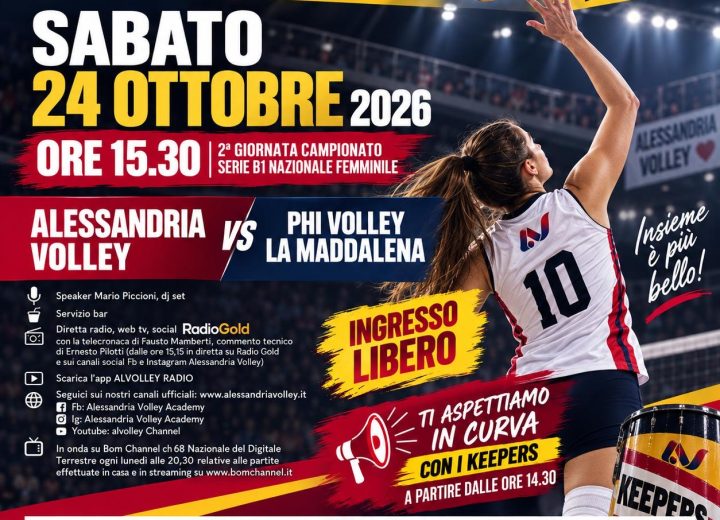 Alessandria Volley: sabato esordio in casa contro La Maddalena in diretta sulla pagina Facebook di Radio Gold