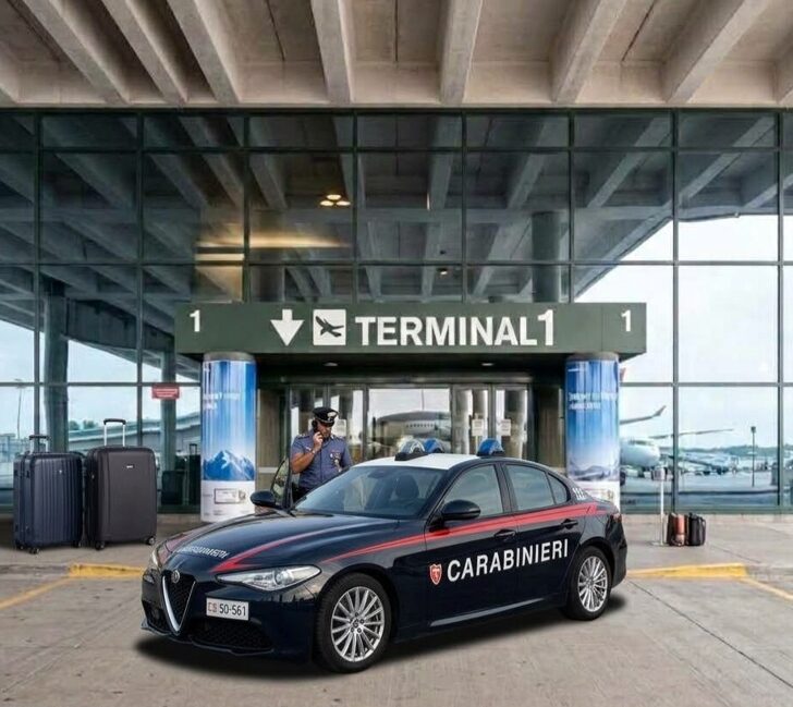 Dà in escandescenza durante il trasferimento per il rimpatrio e danneggia l’auto dei Carabinieri