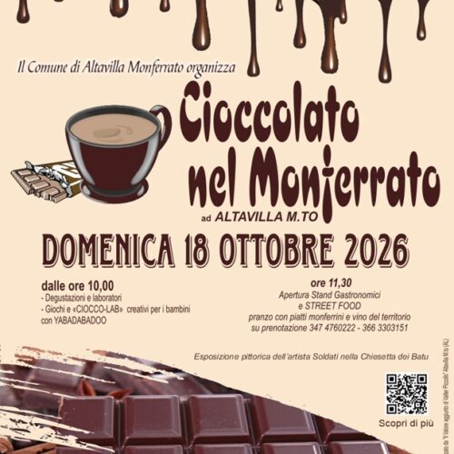 Cioccolato nel Monferrato: domenica ad Altavilla degustazioni, laboratori e street food