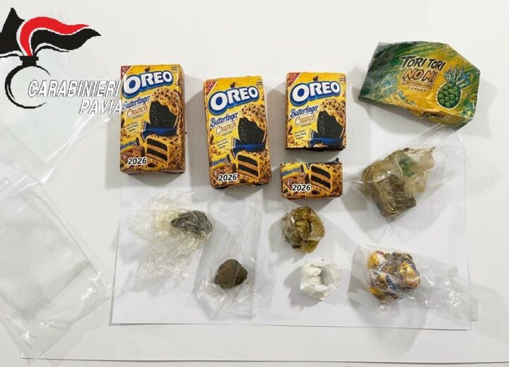 Nelle scatole di biscotti non dolci ma hashish