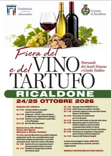 Ricaldone celebra le eccellenze del Monferrato: il 24 e 25 ottobre torna la Fiera del Vino e del Tartufo