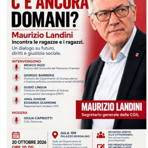 “C’è ancora domani?”: Maurizio Landini ad Alessandria incontra i giovani per parlare di lavoro, diritti e futuro