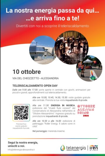 Open day alla Centrale Telenergia di Alessandria: il 10 ottobre visite guidate, musica, giochi e sport