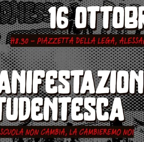 Venerdì mattina ad Alessandria il corteo degli studenti: “Scuole sicure e dove nessuno si senta straniero”